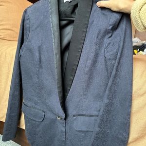 Navy Jacquard blazer jacket